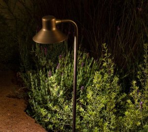Solid Brass and Copper LED Landscape Path Light for Walkways, Gardens