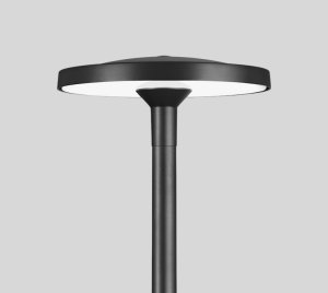 Modern Minimalist Post Top Light with Round Symmetrical Light Distribution