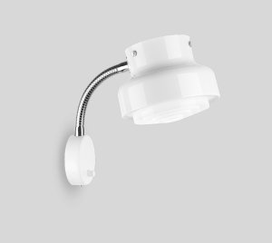 Wall Mounted Lamp with Directable Flexible Arm and Rotational Dimmer Control