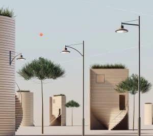 LED Street and Area Light with Smart Lighting Controls and Zhaga-Ready Interface