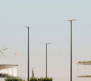 Architectural Outdoor Area Lighting System with Modular LED Configuration and Smart City Compatibility