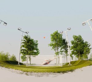 LED Sports Floodlight with Custom CRI, TLCI, and CCT for Broadcast-Quality Lighting