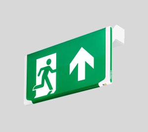 Smart Architectural Exit Sign with Integrated Downlight and 3-Hour Emergency Duration