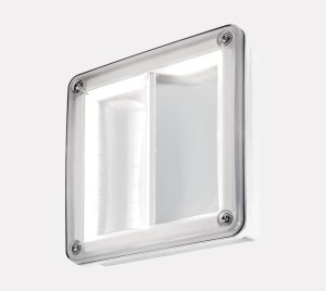 Vandal-Resistant Wall Light Fixture with Flame-Retardant Polycarbonate Cover