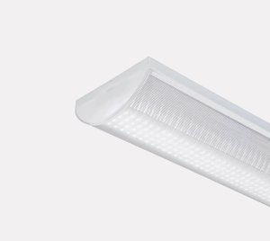 Surface-Mount Linear LED Luminaire with Low-Profile and Emergency Backup for Educational and Healthcare Facilities