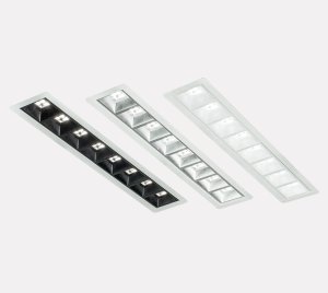 Recessed Linear LED Downlight with Low Glare Reflector for Office and Retail Lighting