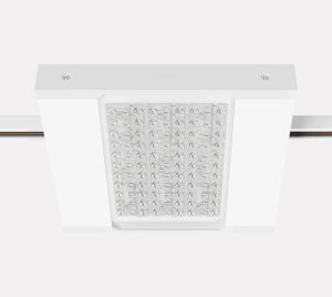 Track-Mounted LED Retail Lighting Fixture for Vertical and General Illumination