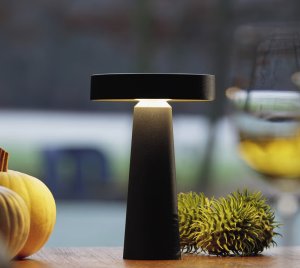 Elegant Battery-Powered Outdoor Table Lamp with USB Charging for Balconies and Patios