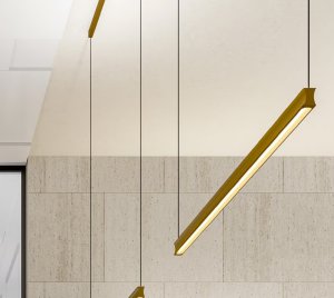Ultra-Long Linear Pendant Luminaire with Upward and Downward Soft Diffused LED Lighting