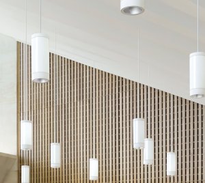 Modern Cylinder Pendant Lights with DALI Controllable RGBW LED Technology