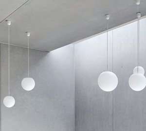 LED Globe Pendant Luminaires with Satin Matt Hand-Blown Opal Glass