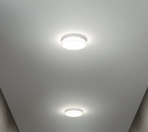 Flush Mount LED Ceiling Light with IP64 Protection for Bathrooms and Kitchens