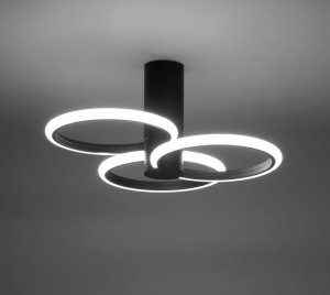 Semi-Flush Mount LED Ceiling Light with Delicate Geometric Ring Design and Clear Lines