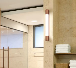 IP44 Rated Bathroom Wall Light with Soft, Uniform Light Distribution and Hand-Blown Opal Glass