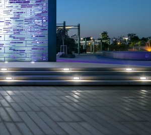 Low-Profile Recessed Wall/Step Light for Asymmetrical Ground Surface Illumination