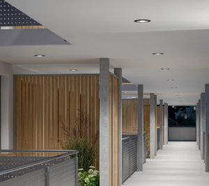Waterproof Recessed LED Downlight for Concrete Ceiling Installations in Wet or Humid Conditions