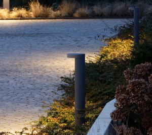 Dark-Sky Compliant Outdoor Bollard Light for Pedestrian Pathways and Parks