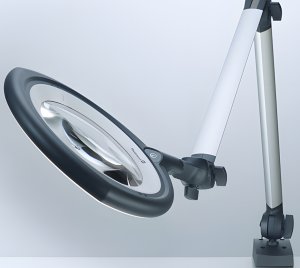 TEVISIO Adjustable Magnifier Desk Lamp with 6 Diopter Lens Option for Close-Up Industrial Work