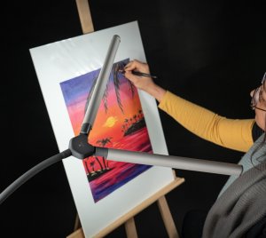 Shadow-Free Double Head Floor Lamp for Reading, Writing, and Craft Work