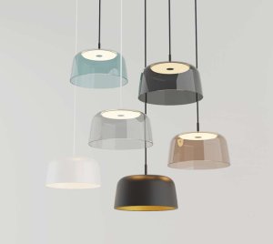 Modern LED Pendant Light with Clear and Colored Translucent Shades for Ambient Lighting