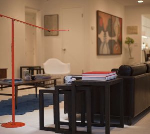 Minimalist LED Floor Lamp with Counterbalanced Arm and Feather-Light Touch Control