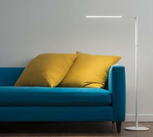 Modern Floor Lamp with Telescoping Arm and Touch-Control Color Temperature Adjustment