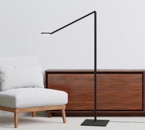Contemporary Floor Lamp with Swivel Base, Occupancy Sensor, and USB Device Charger