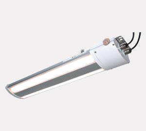 Shock-Resistant LED Fixture for Ceiling or Tray Mounting in Maritime and Industrial Environments