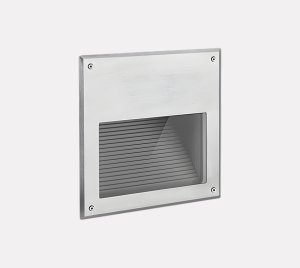 Outdoor Recessed LED Wall Light with Acid-Proof Steel Frame and Fiberglass Housing for Coastal Use