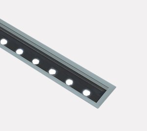 Ground Recessed Linear LED Luminaire for Outdoor Continuous Row Mounting