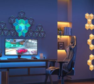 Govee Modular Smart Hexagon Wall Light Panels with RGBIC 3D Effects for Gaming and Room Decor