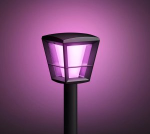 Philips Hue Econic Color-Changing Smart Path Light with Zigbee Compatibility and Geofencing Automation