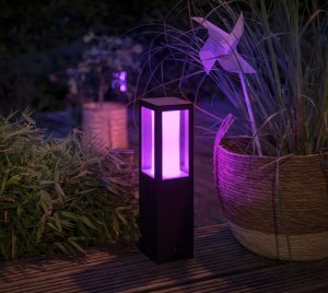Philips Hue Impress Bollard Light with Voice Control and Smart Home Integration
