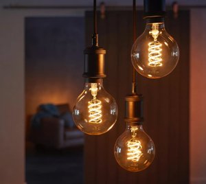 Philips Hue G25 E26 Base Smart LED Filament Bulb for Chandeliers and Open Fixtures