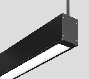 Architectural-Grade Wet Location Linear LED Pendant Fixture with Direct and Indirect Distribution