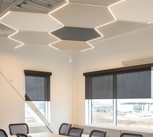 SoftZone Integrated Sound Absorption Panels for Acoustic Lighting