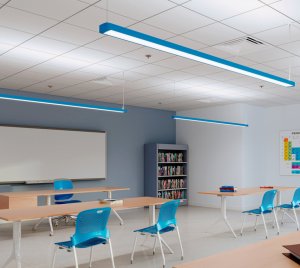 Linear Architectural LED Pendant Light with DALI, DMX, and Lutron Driver Options for Advanced Control