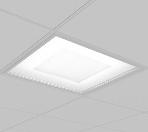 Architectural Grid Ceiling LED Fixture with Regressed Lens and BIOS Circadian Lighting Options