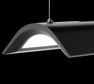 Curved Linear LED Pendant Fixture for Interior Architectural Design