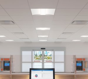 Triple-Lens Recessed LED Troffer with BIOS and Tunable White Lighting