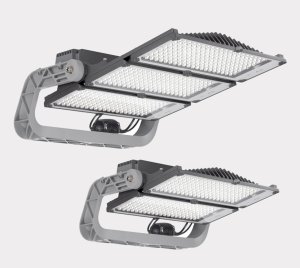 High Power LED Floodlight for Large-Area Industrial and Sports Lighting Applications