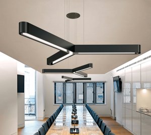 Suspended LED Fixture with Independent Up/Down Lighting for High-End Commercial and Institutional Spaces