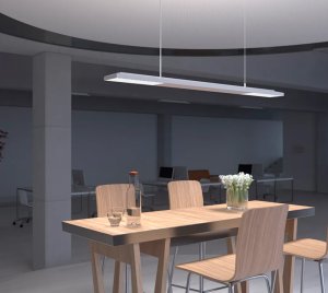 Adjustable-Height Linear LED Pendant Light for Human Centric Office Lighting Design