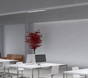 DALI Dimmable Surface-Mount Office Ceiling Light with Anti-Glare Louvres for Modern Work Environments