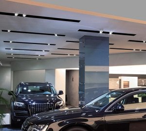 Multi-Spot Recessed Modular Rail System with Adjustable LED Spotlights for Merchandise Display and Accent Lighting