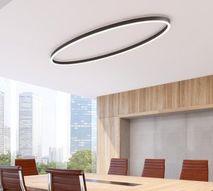 Slim Profile LED Ellipse Ceiling and Wall Light with Indirect Halo Lighting Effect