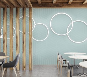 Wall or Ceiling Mounted LED Ring Light for Hospitality, Retail, and Office Spaces