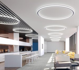 Flush Mount Dimmable LED Ring Fixture with Adjustable Color Temperature