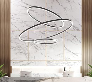 Multi-Ring LED Suspension Light with Indirect Ambient Halo Effect