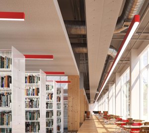 Suspended Continuous Linear LED Lighting Fixture for Commercial, Institutional, and Retail Applications
